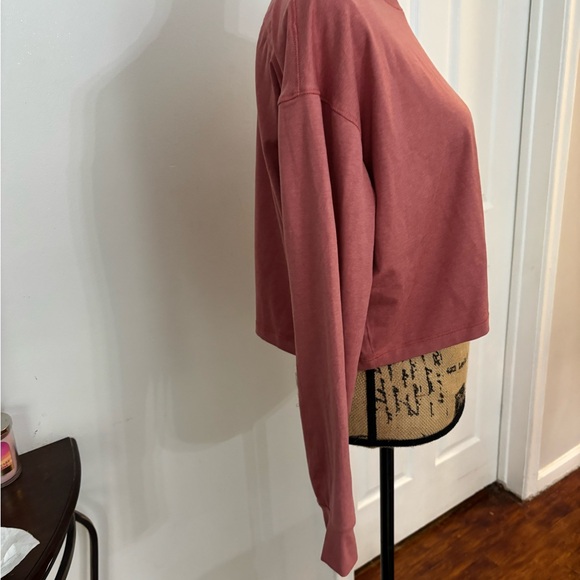 Dusty Rose Long Sleeve Women's Top crop oversized  Msrp 108 fall school - Picture 4 of 7